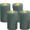 Candele LED Relaxdays, set da 4, A x P: 13 x 7,5 cm, fiamma Anteprima dell’immagine prodotto 1