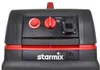 Close-up of the top panel of a Starmix industrial vacuum cleaner, showing controls and branding. Produktbild-Vorschau