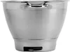A close-up view of a stainless steel mixing bowl. Produktbild-Vorschau