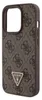 A close-up side view of a brown and gray patterned phone case with a triangular Guess logo. Podgląd zdjęcia produktu