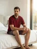 Moonline - Herren Shorty Schlafanzug kurz Pyjama mit Produktbild-Vorschau 3