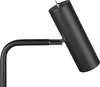 A close-up of a black floor lamp head and arm against a white background. Voir les images du produit