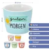 Eierbecher 6er Set 6 Motive Steingut bunt 5x4cm mehrfarbig Produktbild-Vorschau 2