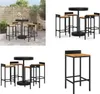 vidaXL 5 tlg. Gartenbar Set Schwarz Poly Rattan & Produktbild-Vorschau 1