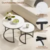 Yaheetech Couchtisch 2er Set, runder Beistelltisch Set, Produktbild-Vorschau 8