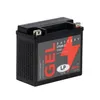A black battery with a label on a white background. Produktbild-Vorschau