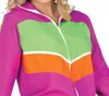 Close-up of a person wearing a colorful jacket. Produktbild-Vorschau