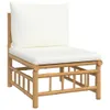7-tlg. Garten-Lounge-Set mit Cremeweißen Kissen Bambus Produktbild-Vorschau 5