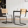 Moderner Rattan-Esszimmerstuhl mit schwarzem Metallgestell, Produktbild-Vorschau 4