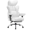 A white ergonomic office chair with a footrest. Náhľad obrázku produktu