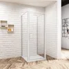 AICA U-form Duschkabine 90x185cm Pendeltür Schwingtür mit Produktbild-Vorschau 1