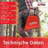 A person is holding a portable generator in an outdoor, wooded setting. Produktbild-Vorschau