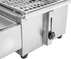A close-up view of the side of a stainless steel grill. Produktbild-Vorschau