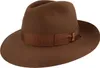 Borsalino feiner Haarfilzhut breite Bogartform in braun