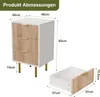 UnboxG 2er-Set Nachttische 40×40×65 cm mit 3 Schubladen, Produktbild-Vorschau 6