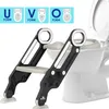 A child's toilet training ladder next to a toilet. Produktbild-Vorschau