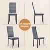 A collage of four images showing a gray velvet dining chair from different angles. Náhľad obrázku produktu