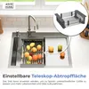 ANW HOME Dřez, nerezový dřez, vestavný dřez s odkapávací Náhled obrázku produktu 3