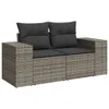 9-tlg. Garten-Sofagarnitur - mit Kissen Grau Poly Rattan - Produktbild-Vorschau 3