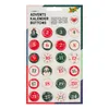 A product shot of a sheet of advent calendar buttons with numbers 1-24. Anteprima dell’immagine prodotto