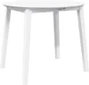 A white round dining table with four legs, shown from a slightly elevated angle against a white background. Náhľad obrázku produktu