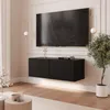 Meuble TV bas Idohome Angel 100 cm noir mat - Meuble TV, Voir les images du produit 1