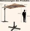 Diagram showing the dimensions of a patio umbrella and a silhouette of a person for scale. Podgląd zdjęcia produktu