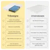 A comparison graphic showing Tribesigns mattress features against other brands. The left side highlights Tribesigns' benefits with checkmarks, and the right side shows the drawbacks of other brands with crosses. Produktbild-Vorschau