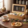 Relaxdays Teebox, Bambus, 10 Fächer, groß, stabil, Produktbild-Vorschau 3