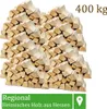 Piles of cut firewood stacked against a white background. Produktbild-Vorschau