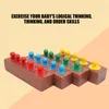 Jeu de blocs cylindriques en bois, jouets sensoriels Voir les images du produit 2