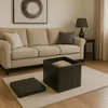 DOCHTMANN Taburet skládací, koženka černý 38x38x38cm Náhled obrázku produktu 7