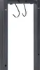 A close-up view of the top section of a metal firewood rack, showing two hooks. Náhled obrázku produktu