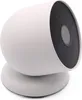 A white security camera on a white base, shown from a side angle against a white background. Voir les images du produit