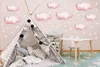 Wandsticker für Mädchen Rosa Wolken Dekoration Kinderzimmer Produktbild-Vorschau 4