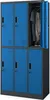 A metal locker with six compartments, one of which is open showing clothes and shoes inside. Anteprima dell’immagine prodotto
