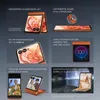 Collage of marketing images showcasing the features of a foldable smartphone. Produktbild-Vorschau