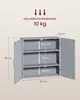 A diagram showing the dimensions and weight capacity of a cabinet. Produktbild-Vorschau