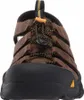 A close-up front view of a brown KEEN sandal for men. Produktbild-Vorschau