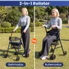 COSTWAY Rollator faltbar & leicht mit Sitz, 2in1 Rollstuhl Produktbild-Vorschau 4