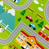 Spielerischer Kinderzimmerteppich mit Städtemuster in Grün Produktbild-Vorschau 4