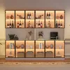 Glasvitrine 240x34x200 cm Weiß XXL Standvitrine mit 12 Produktbild-Vorschau 1