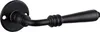 A black door handle with a round base, shown against a white background. Produktbild-Vorschau