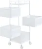 A white rolling cart with four mesh baskets and a top shelf, shown against a white background. Podgląd zdjęcia produktu
