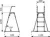 Freistehende Metallleiter 150cm, Schwarz, Rutschkompatibel Produktbild-Vorschau 3
