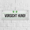 Vorsicht Hund! Metallschild mit Pfoten Motiv in grün Produktbild-Vorschau 2