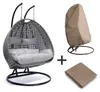 HOME DELUXE - Polyrattan Hängesessel TWIN Grau - komplett Produktbild-Vorschau 3