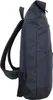 Side view of a dark blue roll-top rucksack. Produktbild-Vorschau