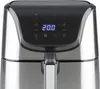 A close-up view of the control panel and top section of a silver air fryer. Náhľad obrázku produktu