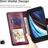 Handyhülle iPhone SE 2022/2020 7/8 Weinrot Leder Flipcase Produktbild-Vorschau 2